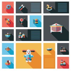 baby ui flat icon with long shadow eps10 N2