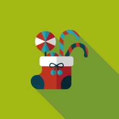 Christmas stocking flat icon with long shadow eps10 N48
