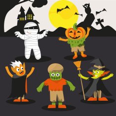 Halloween ghost party cartoon illustration vector