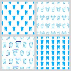 Vector dental seamless pattern