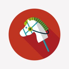 toy horse flat icon with long shadow eps10 N36