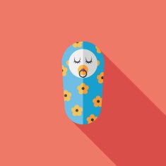 baby flat icon with long shadow N32