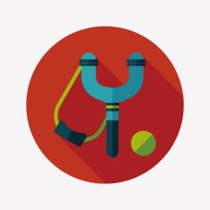 slingshot flat icon with long shadow eps10 N43