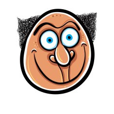 Foolish cartoon face vector illustration N2