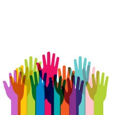 colored hands vector