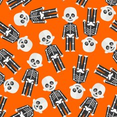 Halloween seamless pattern with skeleton
