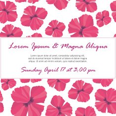 Invitation with delicate poppy buds and flowers vector