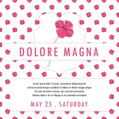 Invitation with delicate poppy buds and flowers vector N2