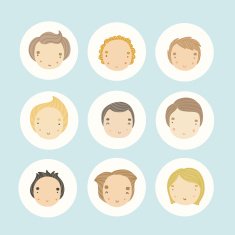 Set of male cartoon avatars