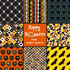 Collection of halloween seamless patterns