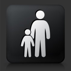 Black Square Button with Family Icon N9