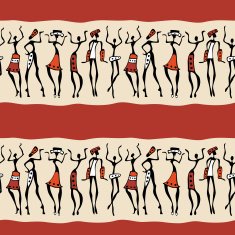 African dancers silhouette