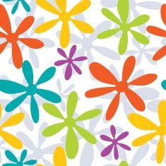 Seamless pattern with abstract hand drawn flowers N6