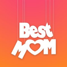 Mother's Day celebration with hanging text