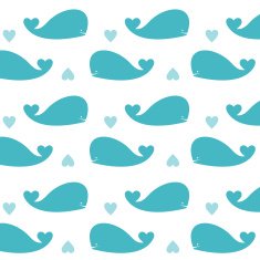Seamless wallpaper blue whales Vector illustration