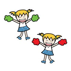 cheerleader team cartoon sketch