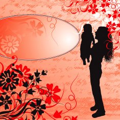 Grunge mother floral background N2