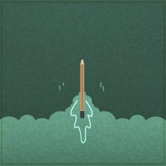 Creativity learning Rocket ship launch made with pencils N2
