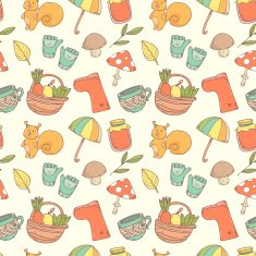 Seamless pattern with autumn elements