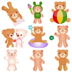 Cute vector cartoon Happy Bears
