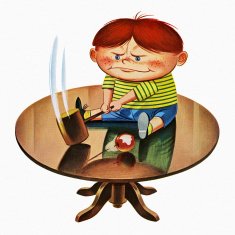 Angry Boy Pounding on a Table