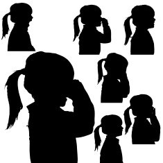 Vector silhouette of girl N98