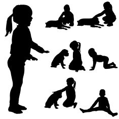 Vector silhouette of child N28