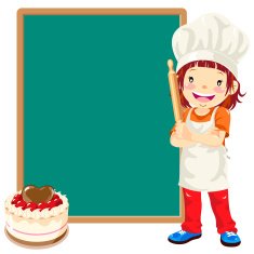 Teenage Girl Cake Chef with Menu