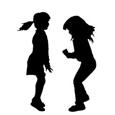 Vector silhouette of children N264