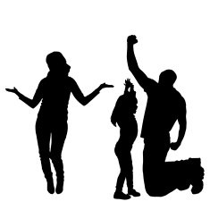 Vector silhouette of a family N66