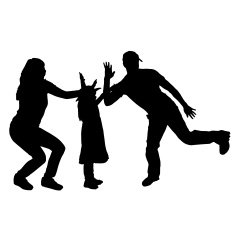 Vector silhouette of a family N67