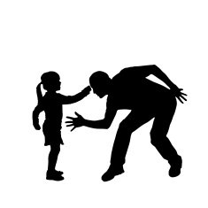 Vector silhouette of a family N68