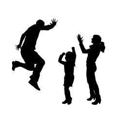 Vector silhouette of a family N69