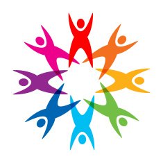 star of colorful people pictogram