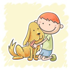 Little boy and his dog
