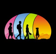 Beautiful family in the countryside