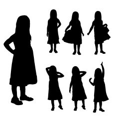 Vector silhouette of girl N100