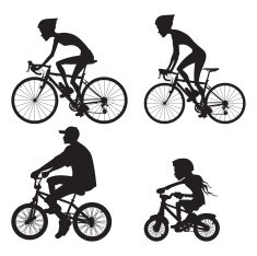 Riding bicycle silhouette collection