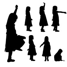 Vector silhouette of girl N101