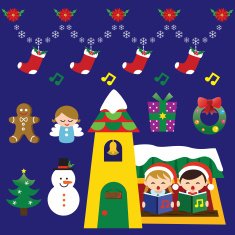 Christmas carol with decoration