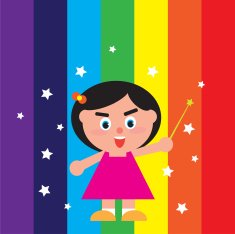 girl with rainbow
