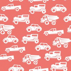 Cartoon Trucks & Cars Seamless Pattern