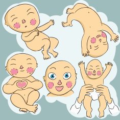 Assortment of cute baby drawings