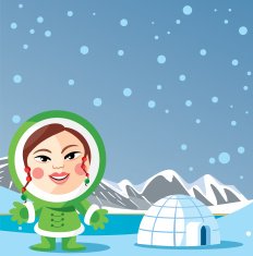 inuit child and snow