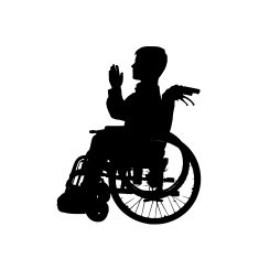 Vector silhouette of a boy N77