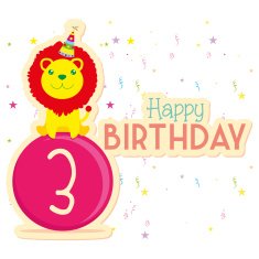 Cute Happy Birthday Card Template Editable N20