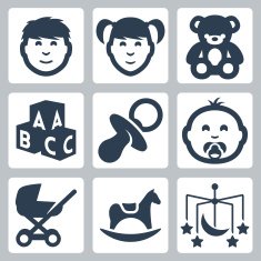 Vector isolated 'kids' icons set