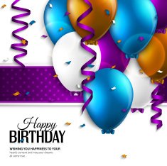 Vector birthday card with balloons and text N11