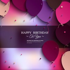 Vector birthday card with balloons and text N12