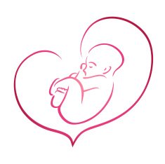 Outline baby in heart for your design free image download